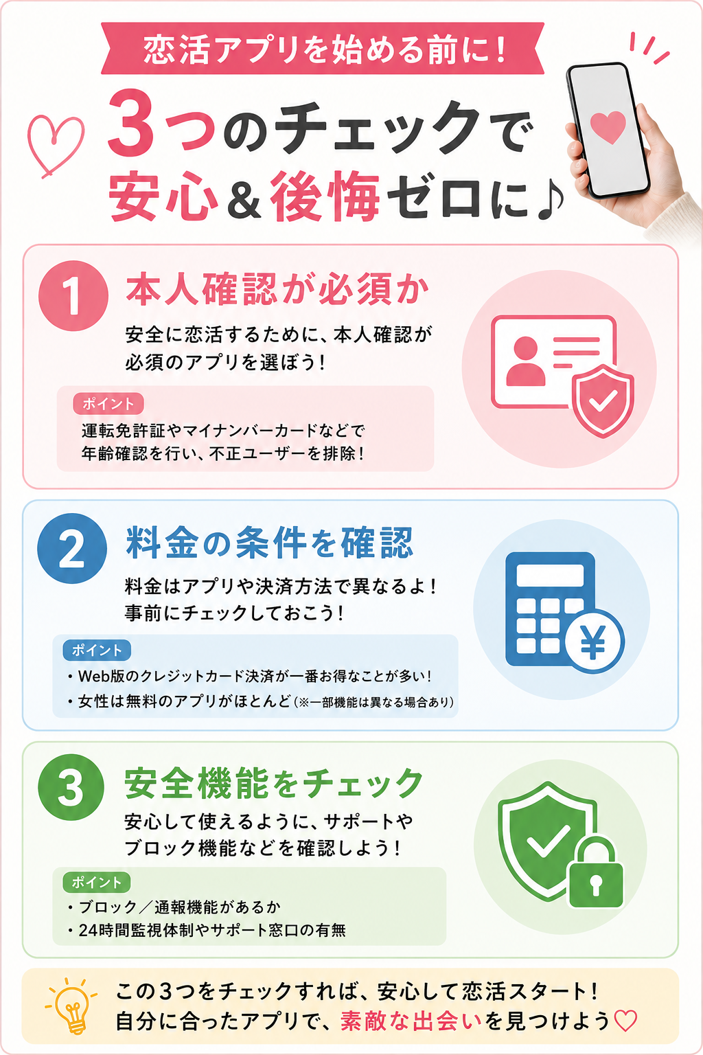 恋活アプリを始める前の3つのチェック