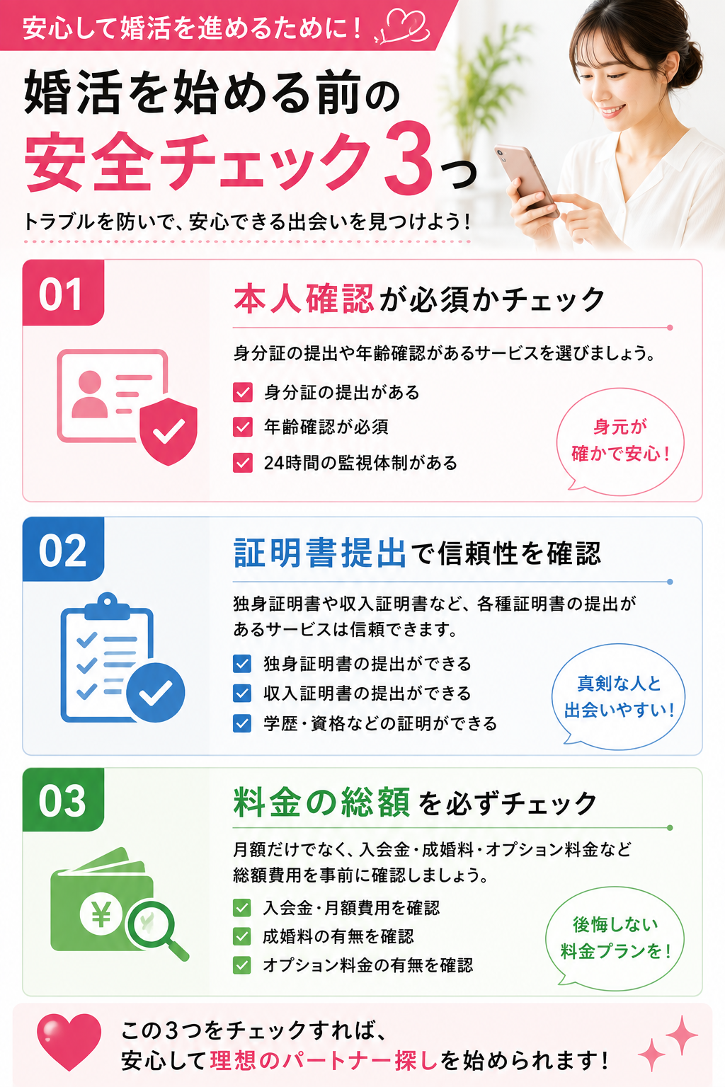 婚活を始める前の安全チェック3つ