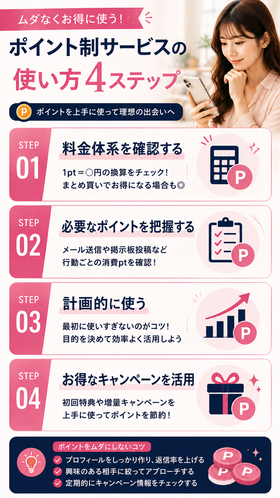 ポイント制サービスの料金を確認する方法